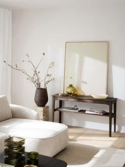 Mesas Consola|Consolas></noscript>Rowico Home Consola de madera de roble Markham Madera de roble lacada en oscuro