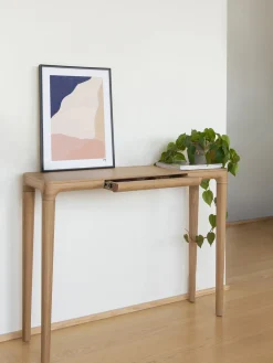 Consola de madera de roble con cajón Heart'n'Soul Mesas Consola|Consolas