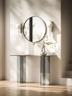 Mesas Consola|Consolas>Westwing Collection Consola de vidrio Anouk Gris transparente