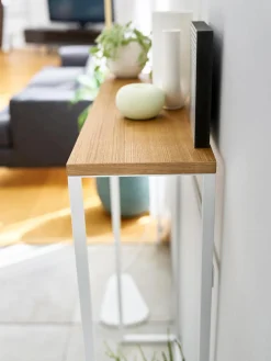 Best Consola estrecha de metal con ganchos Tower Mesas Consola|Consolas