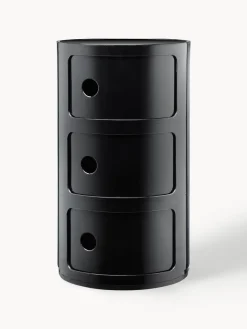 Cajoneras|Mesas Auxiliares>Kartell Contenedor de diseño Componibili, 3 módulos Negro brillante