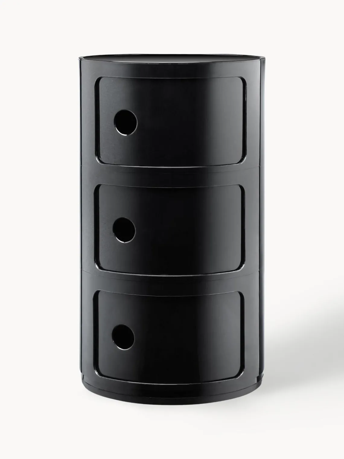 Cajoneras|Mesas Auxiliares>Kartell Contenedor de diseño Componibili, 3 módulos Negro brillante