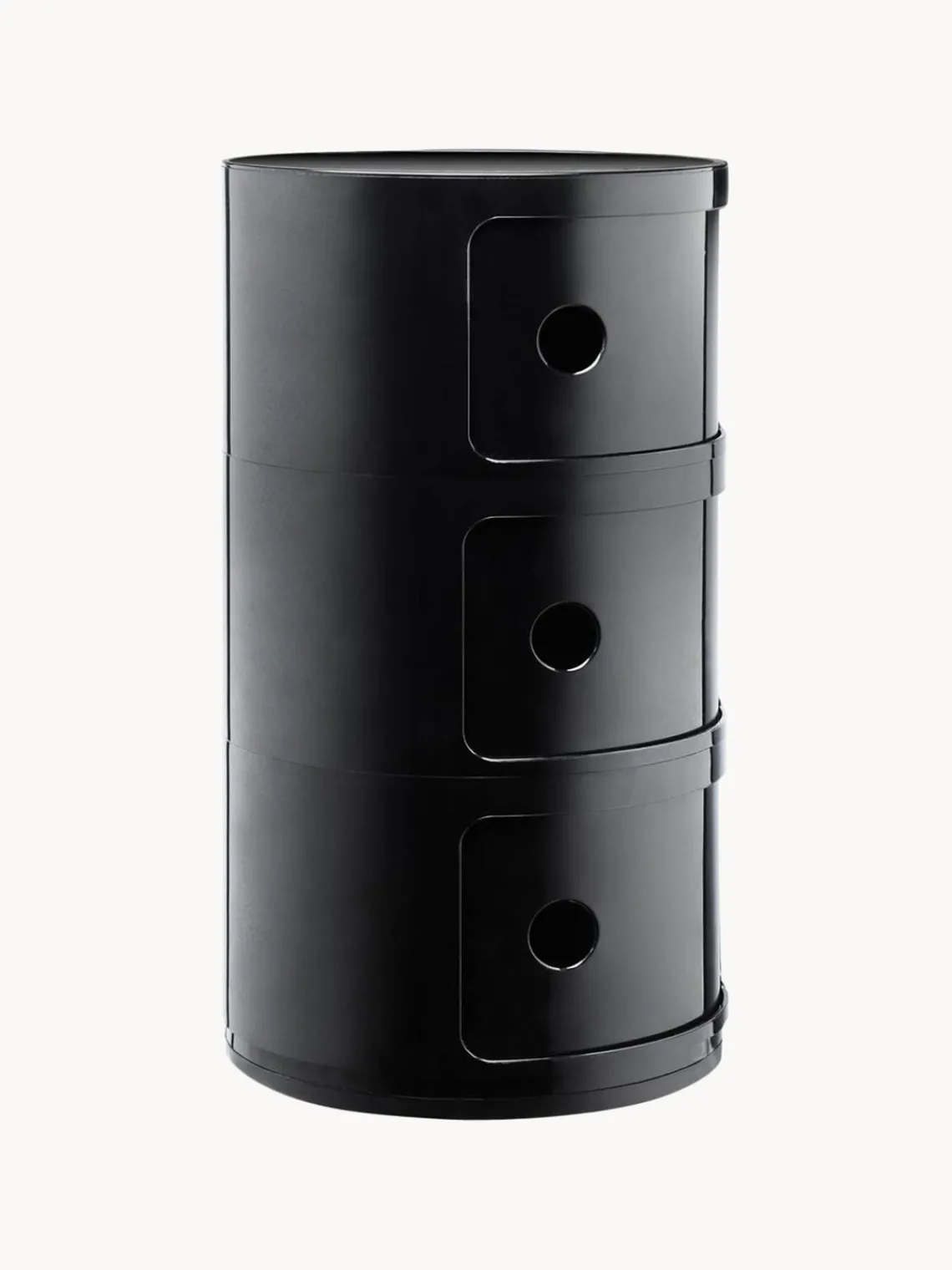 Cajoneras|Mesas Auxiliares>Kartell Contenedor de diseño Componibili, 3 módulos Negro brillante