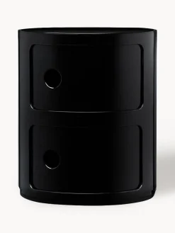 Cajoneras|Mesas Auxiliares>Kartell Contenedor de diseño Componibili, 2 módulos Negro brillante
