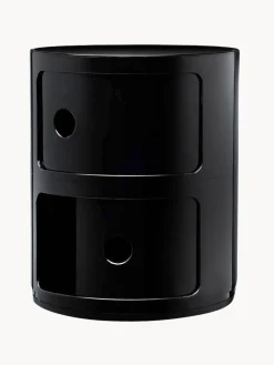 Cajoneras|Mesas Auxiliares></noscript>Kartell Contenedor de diseño Componibili, 2 módulos Negro brillante