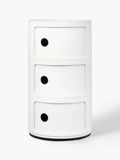 Cajoneras|Mesas Auxiliares>Kartell Contenedor de diseño Componibili, 3 módulos Blanco brillante