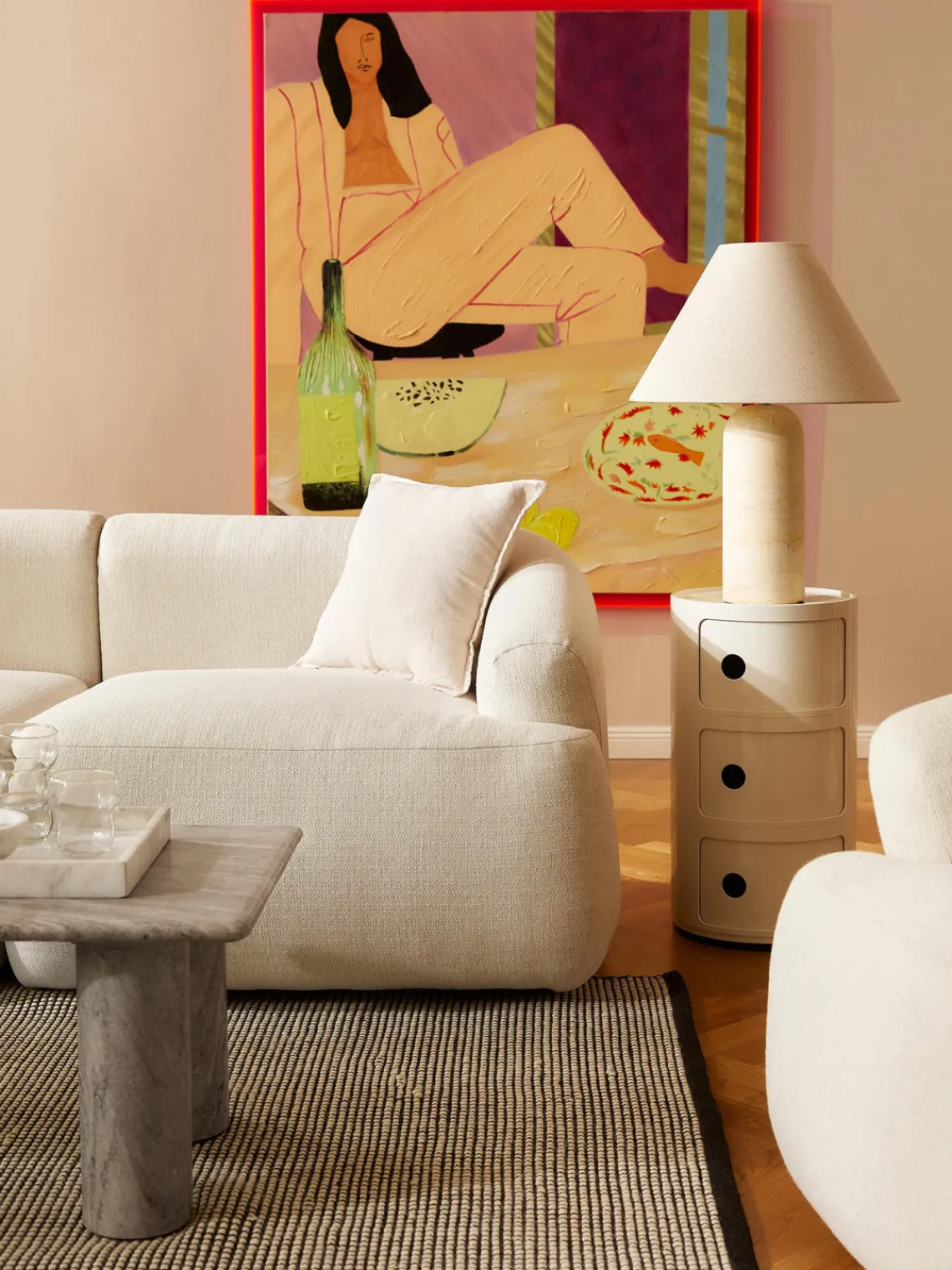 Cajoneras|Mesas Auxiliares>Kartell Contenedor de diseño Componibili, 3 módulos Blanco brillante