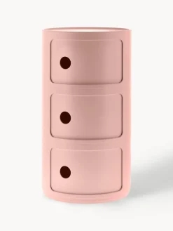 Cajoneras|Mesas Auxiliares>Kartell Contenedor de diseño Componibili, 3 módulos Rosa oscuro mate