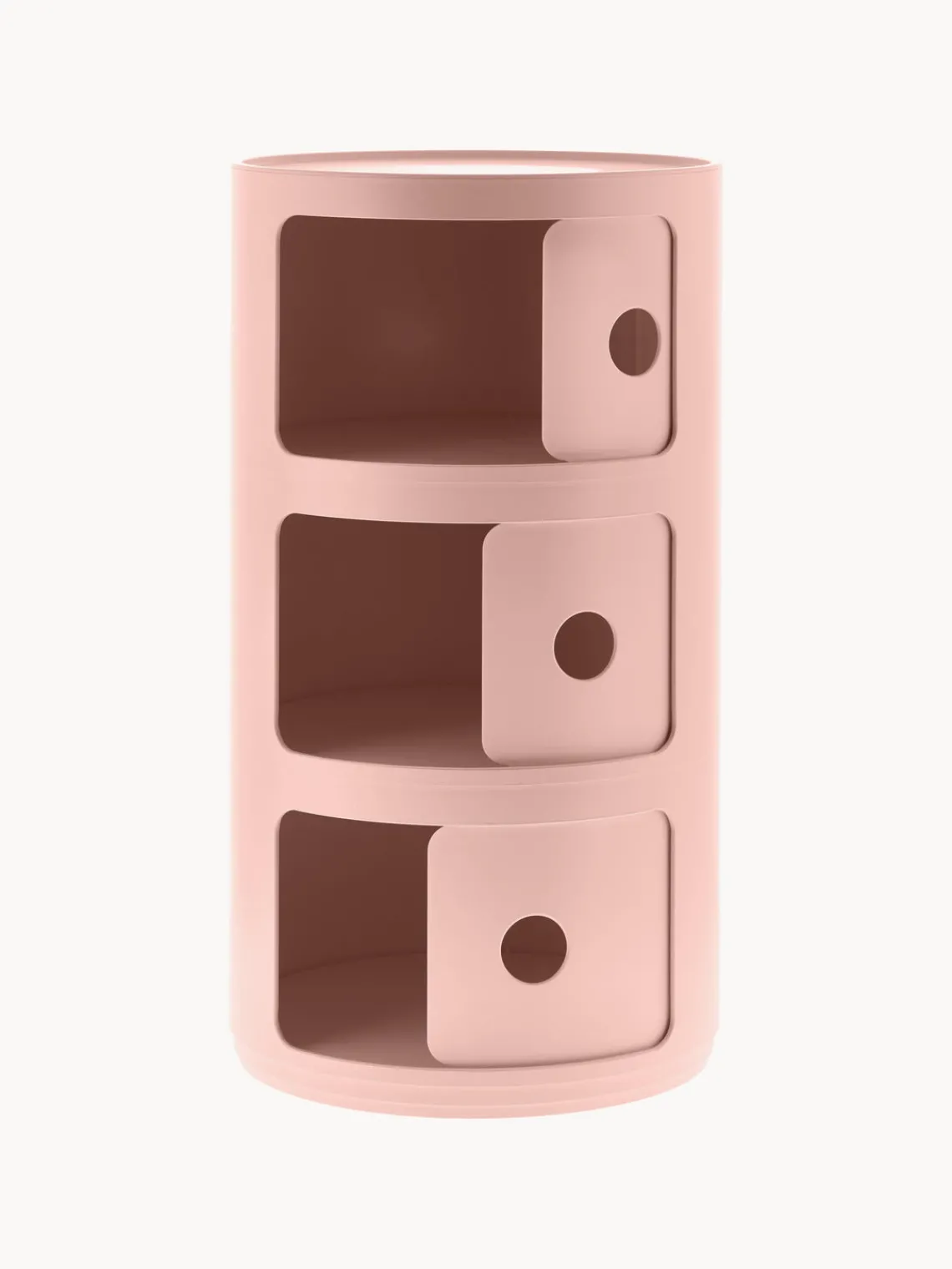 Cajoneras|Mesas Auxiliares>Kartell Contenedor de diseño Componibili, 3 módulos Rosa oscuro mate