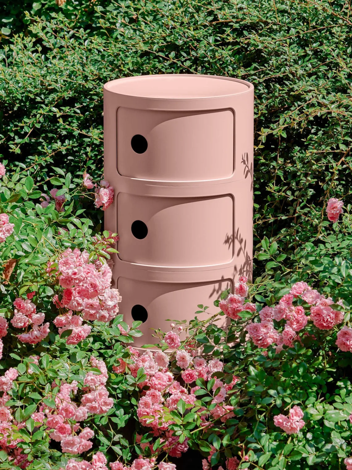 Cajoneras|Mesas Auxiliares>Kartell Contenedor de diseño Componibili, 3 módulos Rosa oscuro mate