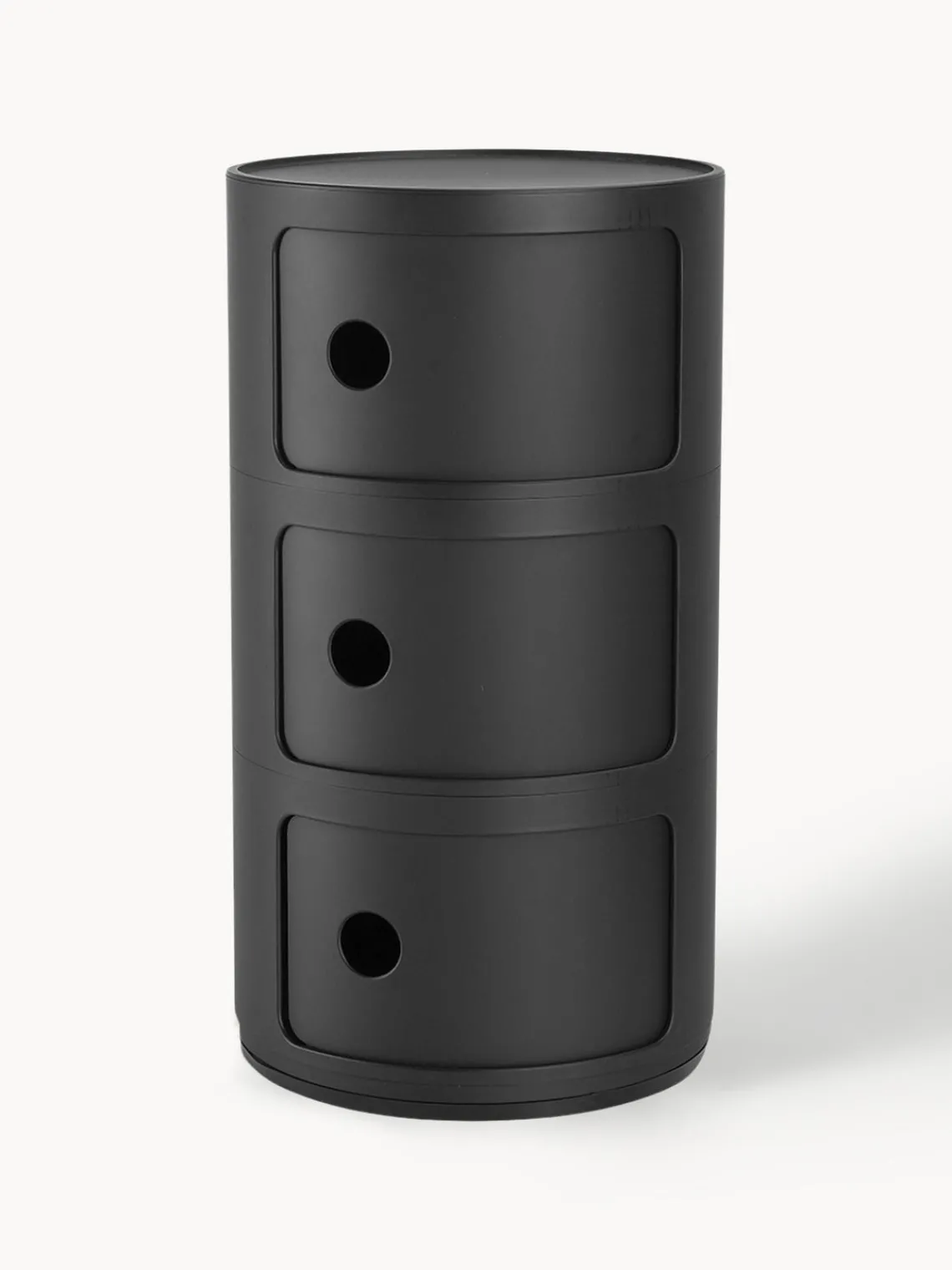 Cajoneras|Mesas Auxiliares>Kartell Contenedor de diseño Componibili, 3 módulos Negro mate