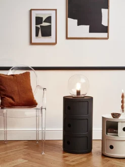 Cajoneras|Mesas Auxiliares>Kartell Contenedor de diseño Componibili, 3 módulos Negro mate