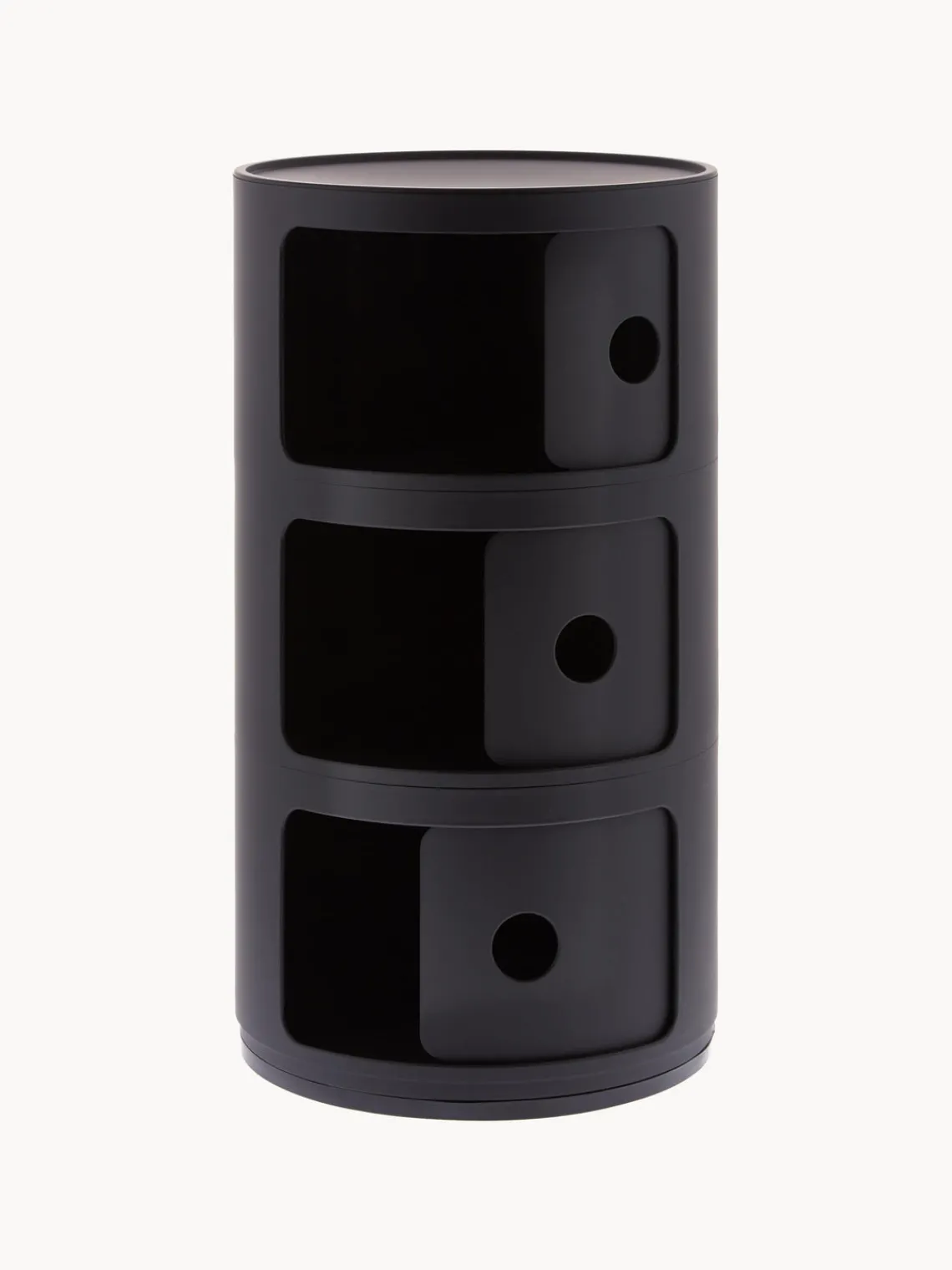 Cajoneras|Mesas Auxiliares>Kartell Contenedor de diseño Componibili, 3 módulos Negro mate
