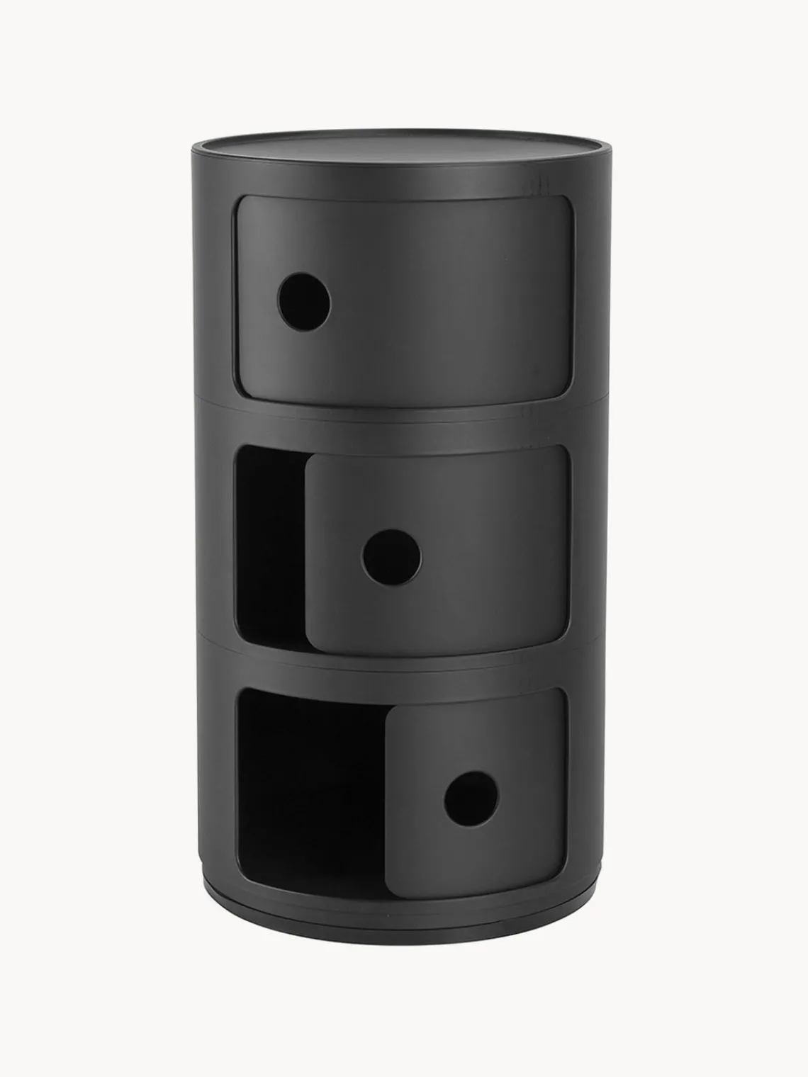 Cajoneras|Mesas Auxiliares>Kartell Contenedor de diseño Componibili, 3 módulos Negro mate