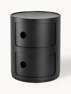 Cajoneras|Mesas Auxiliares>Kartell Contenedor de diseño Componibili, 2 módulos Negro mate