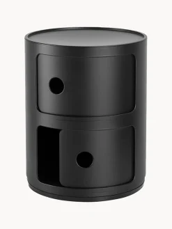 Cajoneras|Mesas Auxiliares>Kartell Contenedor de diseño Componibili, 2 módulos Negro mate