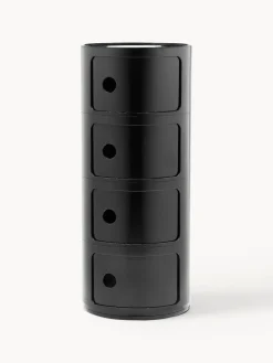 Cajoneras|Mesas Auxiliares>Kartell Contenedor de diseño Componibili, 4 módulos Negro brillante