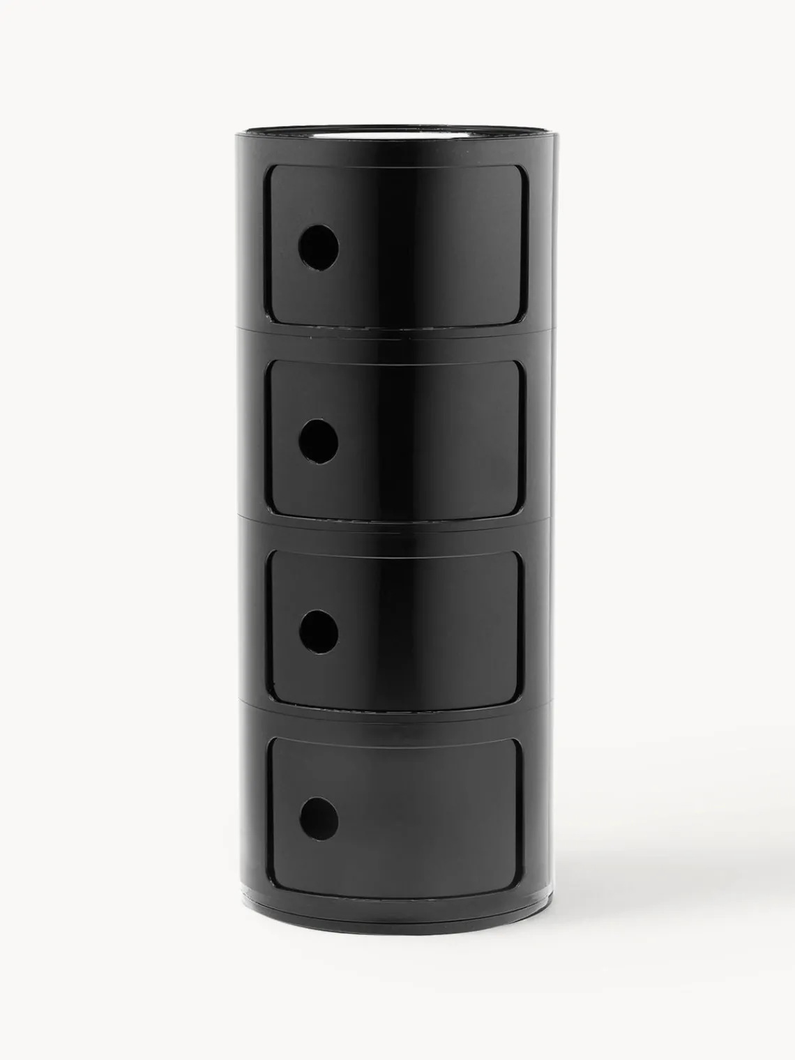 Cajoneras|Mesas Auxiliares>Kartell Contenedor de diseño Componibili, 4 módulos Negro brillante