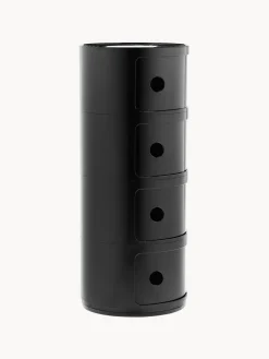 Cajoneras|Mesas Auxiliares>Kartell Contenedor de diseño Componibili, 4 módulos Negro brillante