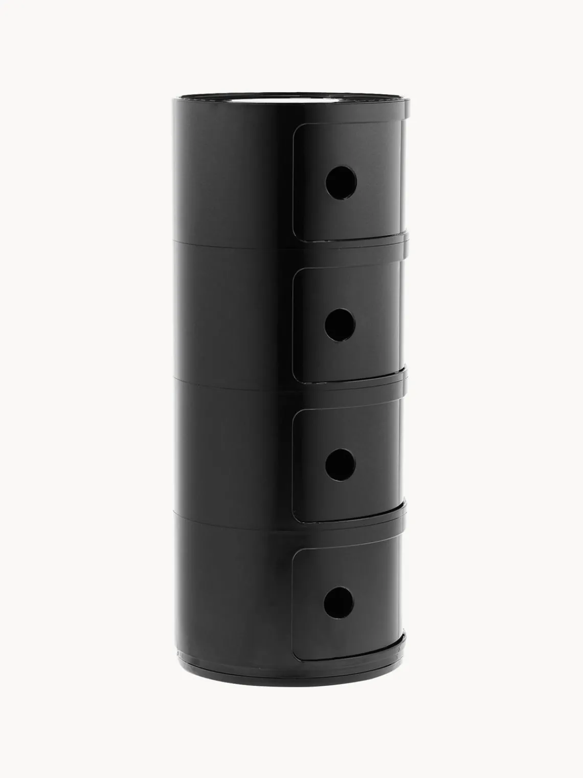 Cajoneras|Mesas Auxiliares>Kartell Contenedor de diseño Componibili, 4 módulos Negro brillante