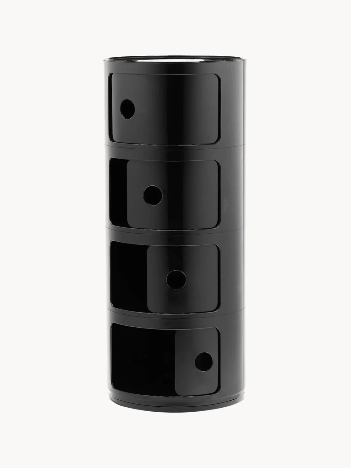 Cajoneras|Mesas Auxiliares>Kartell Contenedor de diseño Componibili, 4 módulos Negro brillante