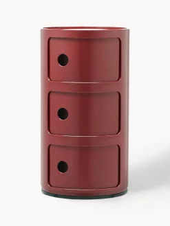 Cajoneras|Mesas Auxiliares>Kartell Contenedor de diseño Componibili, 3 módulos Rojo vino brillante
