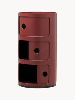 Cajoneras|Mesas Auxiliares>Kartell Contenedor de diseño Componibili, 3 módulos Rojo vino brillante