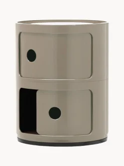 Cajoneras|Mesas Auxiliares>Kartell Contenedor de diseño Componibili, 2 módulos Greige brillante