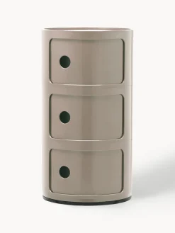 Cajoneras|Mesas Auxiliares>Kartell Contenedor de diseño Componibili, 3 módulos Greige brillante