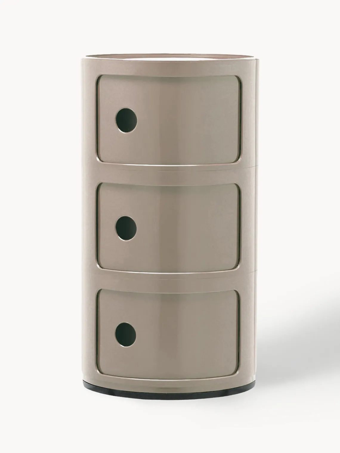 Cajoneras|Mesas Auxiliares>Kartell Contenedor de diseño Componibili, 3 módulos Greige brillante