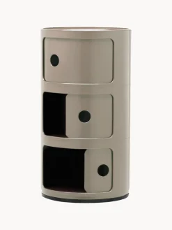 Cajoneras|Mesas Auxiliares>Kartell Contenedor de diseño Componibili, 3 módulos Greige brillante