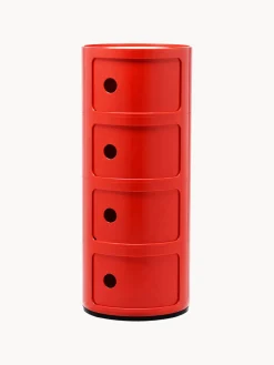 Cajoneras|Mesitas De Noche>Kartell Contenedor de diseño Componibili, 4 módulos Coral