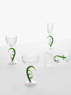 Copas De Champagne|Vajillas Completas>ICHENDORF Copa flauta de champán Botanica Transparente, verde, blanco