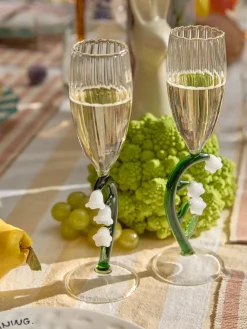 Copas De Champagne|Vajillas Completas></noscript>ICHENDORF Copa flauta de champán Botanica Transparente, verde, blanco