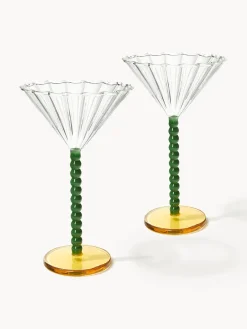 Copas De Cóctel|Vajillas Completas></noscript>&k Amsterdam Copas de cóctel de vidrio de borosilicato Perle, 2 uds. Transparente, verde oscuro, naranja