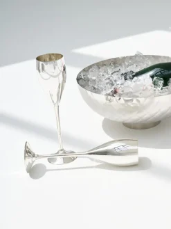 Copas De Champagne|Vajillas Completas></noscript>Edzard Copas de champán artesanales Dodo, 2 uds. Plateado