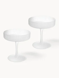 Copas De Champagne|Vajillas Completas></noscript>Ferm Living Copas de champán sopladas con relieves Ripple Semitransparente mate