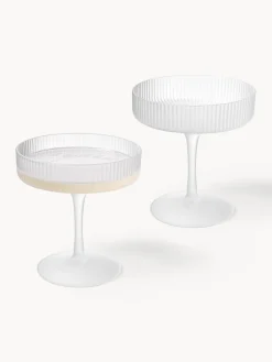 Copas De Champagne|Vajillas Completas></noscript>Ferm Living Copas de champán sopladas con relieves Ripple Semitransparente mate