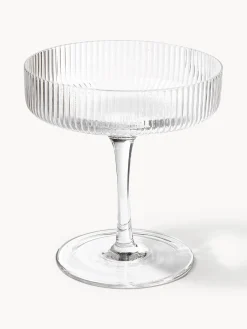 Copas De Champagne|Vajillas Completas>Ferm Living Copas de champán sopladas con relieves Ripple Transparente brillante