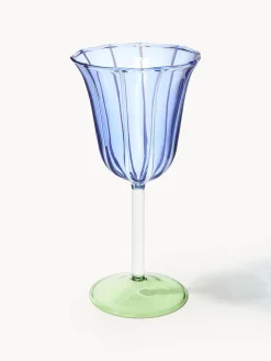 Copas De Vino|Vajillas Completas>&k Amsterdam Copas de vino artesanales de vidrio borosilicato Eve, 2 uds. Azul, transparente, verde claro