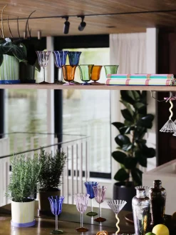 Copas De Vino|Vajillas Completas>&k Amsterdam Copas de vino artesanales de vidrio borosilicato Eve, 2 uds. Azul, transparente, verde claro