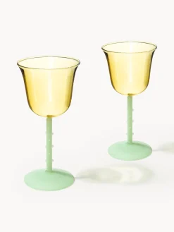 Sale Copas de vino artesanales de vidrio borosilicato Dot, 2 uds. Copas De Vino|Vajillas Completas
