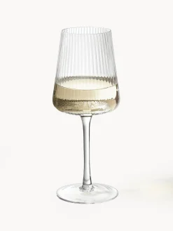 Clearance Copas de vino blanco artesanales con relieves Cami, 4 uds. Copas De Vino|Vajillas Completas