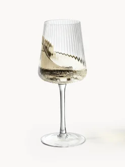 Clearance Copas de vino blanco artesanales con relieves Cami, 4 uds. Copas De Vino|Vajillas Completas
