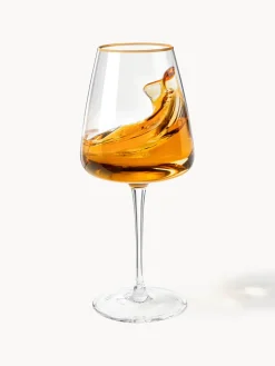 Copas De Vino|Vajillas Completas></noscript>Westwing Collection Copas de vino blanco de vidrio soplado Ellery, 4 uds. Transparente con borde dorado