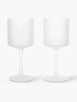 Copas de vino blanco sopladas con relieve Ripple, 2 uds. Copas De Vino|Vajillas Completas