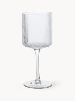 Copas De Vino|Vajillas Completas>Ferm Living Copas de vino blanco sopladas con relieve Ripple, 2 uds. Transparente brillante
