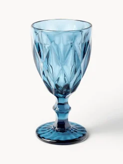 Copas De Vino|Vajillas Completas>Westwing Collection Copas de vino con patrón texturizado Colorado, 4 uds. Azul, malva, gris, verde