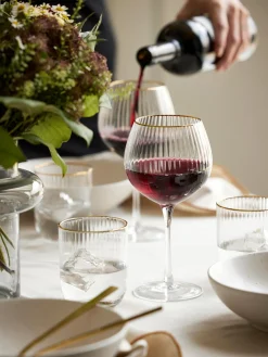 Best Copas de vino sopladas con relieve en forma esférica Palermo, 4 uds. Copas De Vino|Vajillas Completas