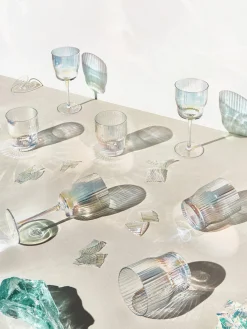 Copas De Vino|Vajillas Completas>Westwing Collection Copas de vino sopladas con relieve y brillo nacarino Juno, 4 uds.